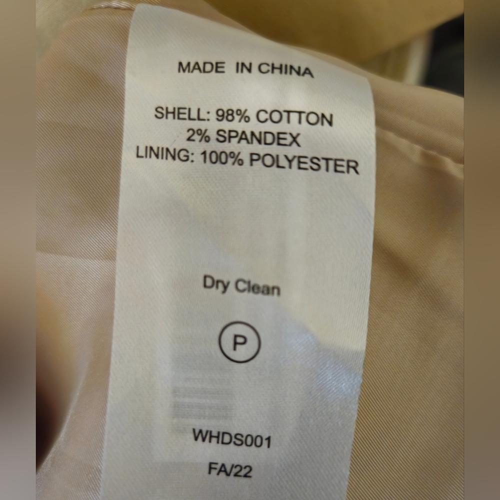 Quince Beige Double-Breasted Trench Coat, Size Medium - Picture 6 of 7